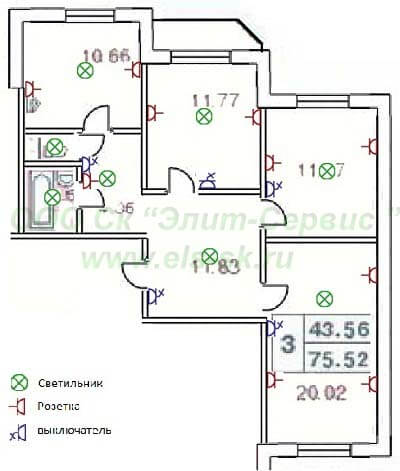 Монтаж электропроводки в трехкомнатной квартире 137 серии